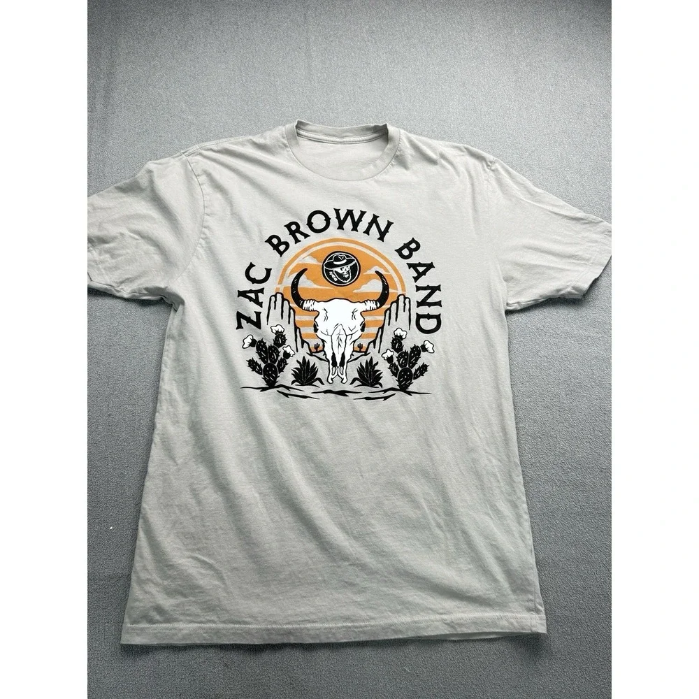 Zac Brown Band 2023 From the Fire World Tour Concert T-shirt Gray Country Rock